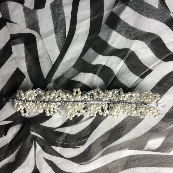 Pearl head piece wedding bridal hair pearls - Picture 11 of 12